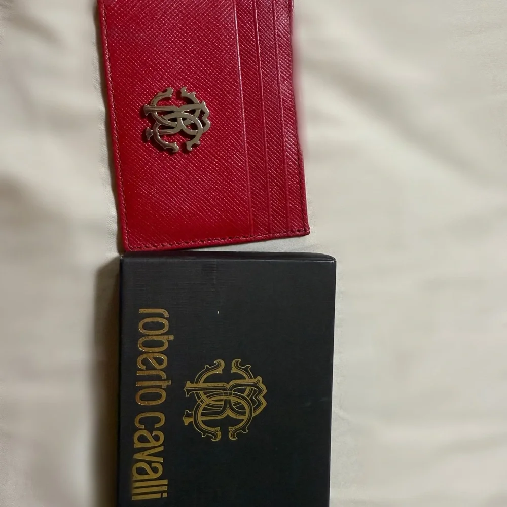 Roberto Cavalli Leather Cardcase Wallet - Red - Picture 3 of 4